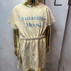 Zara Beige Dress with Blue Print